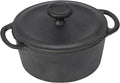 GoodCook Mini Dutch Oven with Lid, Pre-Seasoned Cast Iron Personal-Sized Pot for Stews Soups and Individual Desserts, Oven Safe to 500°F, 0.25-Quart, Black