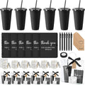 Nuogo 6 Sets New Parent Shower Prizes for Player Winners Adult, Wedding Bridal Shower Gift, Plastic Tumbler Notebook Scented Candle Ballpoint Pen Bag (Black Color,Classic Style)