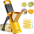 QYKIC Upgrade Safe Mandoline Slicer for Kitchen, Vegetable Chopper and Slicer, Potato Slicer Thickness Adjuster, French Fry Cutter, Veggie Onion Dicer Faster Kitchen Mandolin for Meal Prep