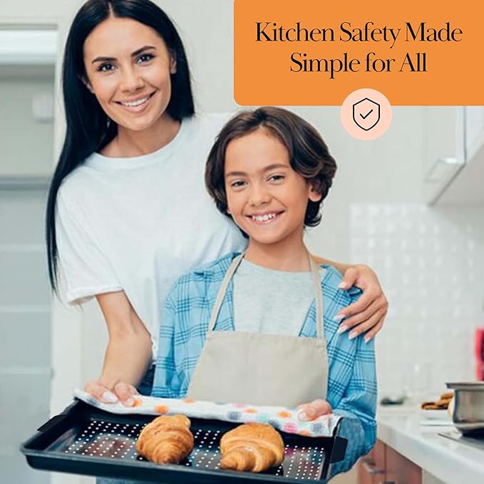 Baking & Splatter Screen for Frying Pan Beckon Ware | USA Brand | 17.5 x 12 Inch, Black, Multi-Use Silicone Baking Rack for Oven, and Stove – Grease Splash Guard, Baking Supplies, Pastry Sheet