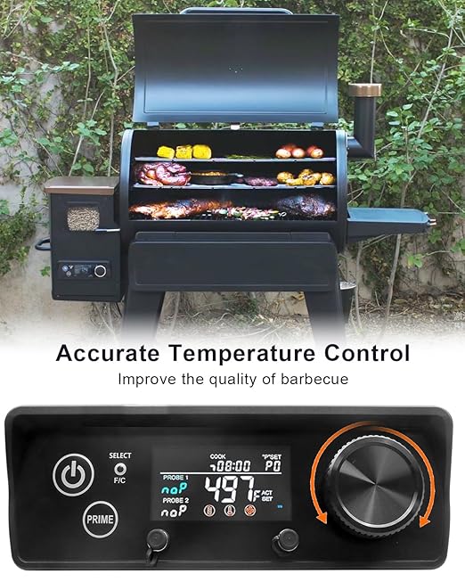 PID Control Panel Fit for Pit Boss Pro Navigator Sportsman NASCAR Wood Pellet Grill Smoker, Rectangular Digital Temperature Control Board with RTD Temperature Sensor Probe