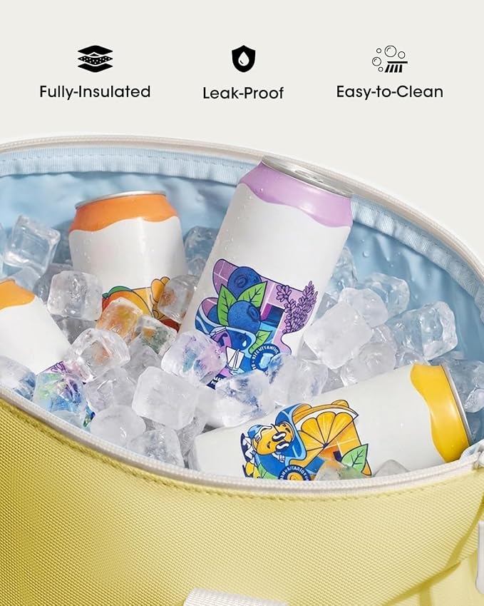 GLORIEROO Pastel Lunch Box Women | Insulated Soft Waterproof Leakproof Lunch Bag Cooler | Adjustable Strap | BPA-Free