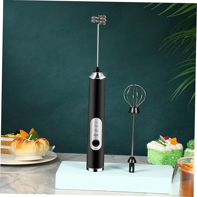 Cabilock Rechargeable Electric Milk Frother Handheld Whisk Speed Portable Foam Maker for Coffee Latte Matcha Egg Beater with USB Charging and Stable Standing Design