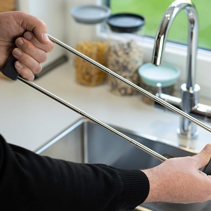 Sanni Shoo Drip.it | Stainless Steel Sink Caddy, Multifunctional & Space-Saving | Bottle Holder, Compatible with Sodastream Aqua Fizz, Penguin & Other Bottles | Drainer & Organizer