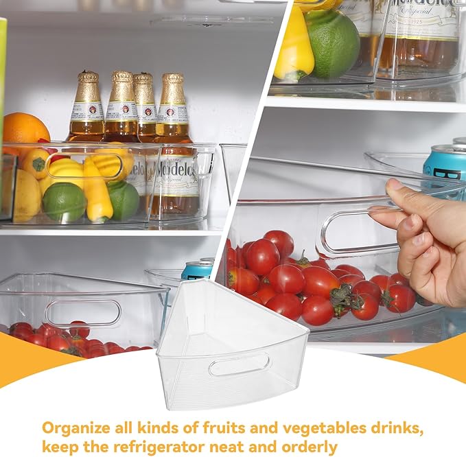Lazy Susan Cabinet Organizer Corner Cabinet Organizer for 26" Diameter Plastic Kitchen Storage Bins 6 Pack