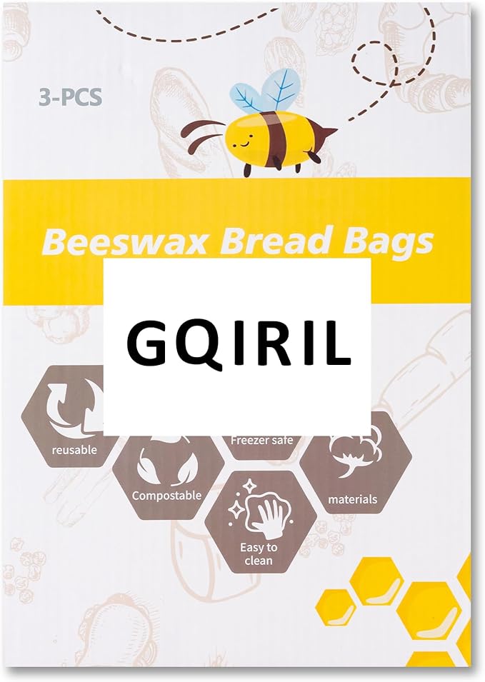 Reusable Beeswax Bread Bags - 3 Pack Bees Wax Food Bag, Homemade Sourdough Bread Storage with Bowl Cover, Linen Cotton Large Beeswax Freezer Container for Home Kitchen (Watercolor Flowers)