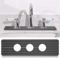 Teenyyou 3 Hole Gray Faucet Mat for Kitchen Sink Bathroom 15.94" x 4.92" Kitchen Faucet Absorbent Mat Diatomite Splash Guard Quick Drying Stone Drip Catcher Hole 2.36" Holes Spaced About 1.65"