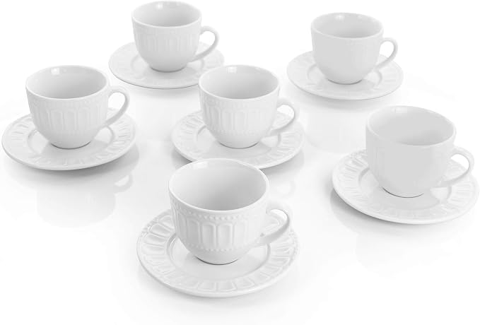 Elama Charlotte 6 Piece Mug Set in White (Pack of 2)