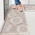 LuxStep Kitchen Mats for Floor,0.47 inch Thicker Cushioned Rug Anti-Fatigue Mats for Kitchen Decor Accessories,Waterproof Non-Slip Mats and Rugs Set for Office,Laundry 17.3"×29"+17.3"×47",Khaki