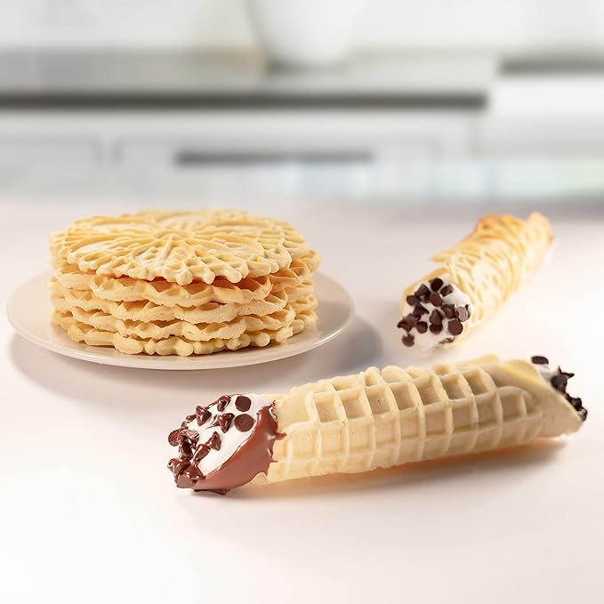 MasterChef Pizzelle Maker- Nonstick Electric Cookie Baker Press, Make Two Homemade 5-Inch Italian Waffle Treats at Once- Breakfast Dessert Iron or Mothers Day Gift for Her- Includes Recipe Guide