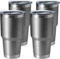 HASLE OUTFITTERS 30oz Stainless Steel Tumbler, Double Wall Vacuum Insulated Travel Mug Tumbler, Durable Insulated Coffee Mug, Gift Box Set (Grey, 4)