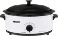 NESCO 4816‑14 Electric Roaster Oven for Everyday Home Cooking, White 6‑Quart Countertop Roaster with Porcelain Coated Steel Cookwell