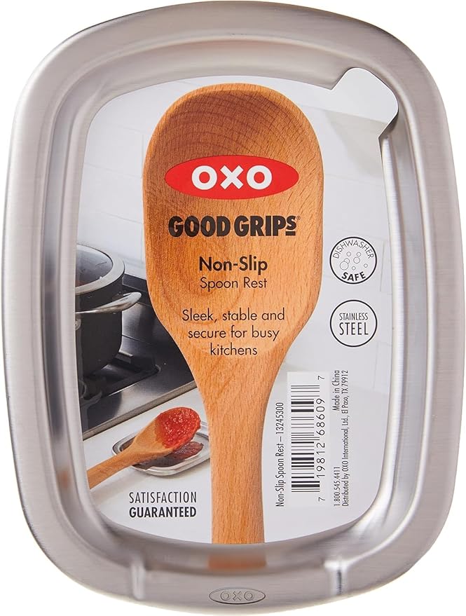 OXO Good Grips Non-Slip Spoon Rest Stainless Steel, Pack of 2