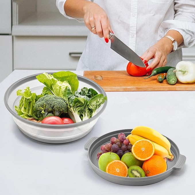 Microwave Splatter Cover for Food with Anti-scald Base Plate,Large Plastic & Silicone Vented Avoid Scalding Collapsible Guard Lid,Kitchen Essential Gadgets for Meal Prep-10.7 Inch (gray)