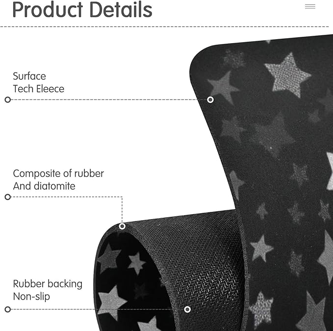 Kitchen Sink Splash Guard 1 PC 30 Inch Sink Faucet Mat Splash Guard for Bathroom Countertop Water Absorbent Foldable Cuttable Soft Washable Cute Silver and Gray Stars