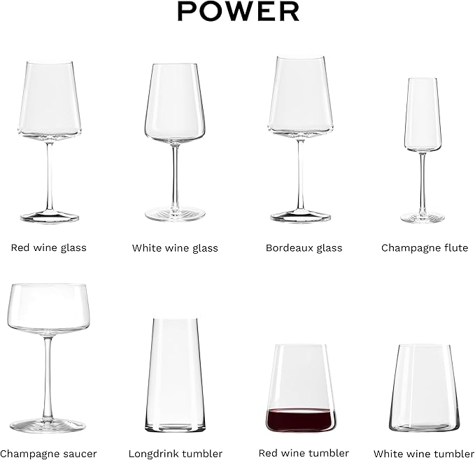 Stölzle Lausitz Stemless Red Wine Glass Power Set of 6, 17.5 oz – Modern Stemless Wine Glasses for Maximum Aroma – Flat Red Wine Glasses in Crystal Glass–Dishwasher & Break-Resistant, Made in Germany