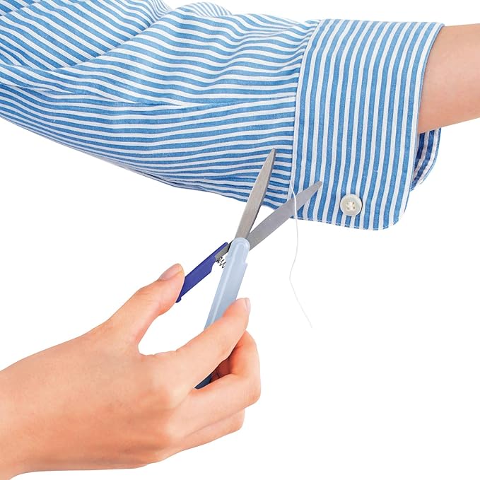 Plus Pen Style Non-Stick Compact TSA Twiggy Scissors with Cover, Blue
