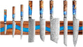 Magnetic Knife Holder, 15.7 Inch Walnut Wood and Resin Magnetic Knife Bar for Wall, Heavy Duty Magnet Holds 8 Knives, Handcrafted Ocean Blue (Ocean's Embrace)