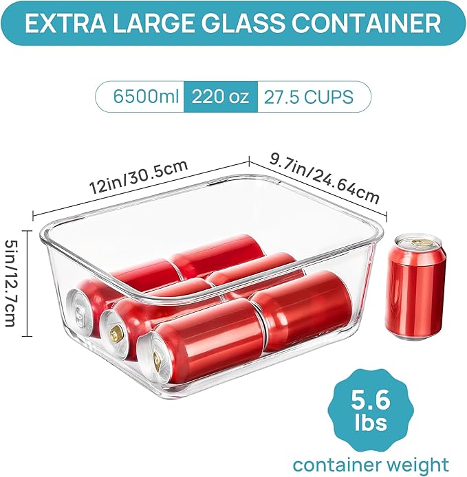 Vtopmart Large Glass Food Storage Containers with Airtight Lids