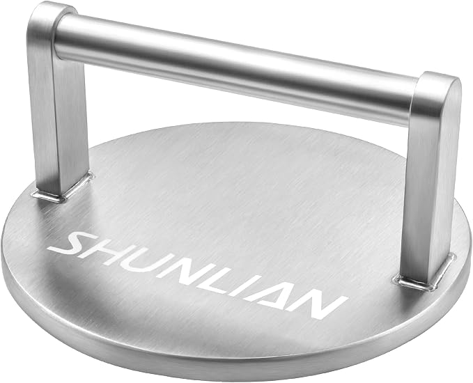 3.1lb Smash Burger Press 6" Stainless Steel Burger Smasher Tool | 1 Year Warranty | Heavy Weight | Dishwasher Safe | Stainless Steel | Solid & Buil To Last | Versatile Kitchen Cooking Press