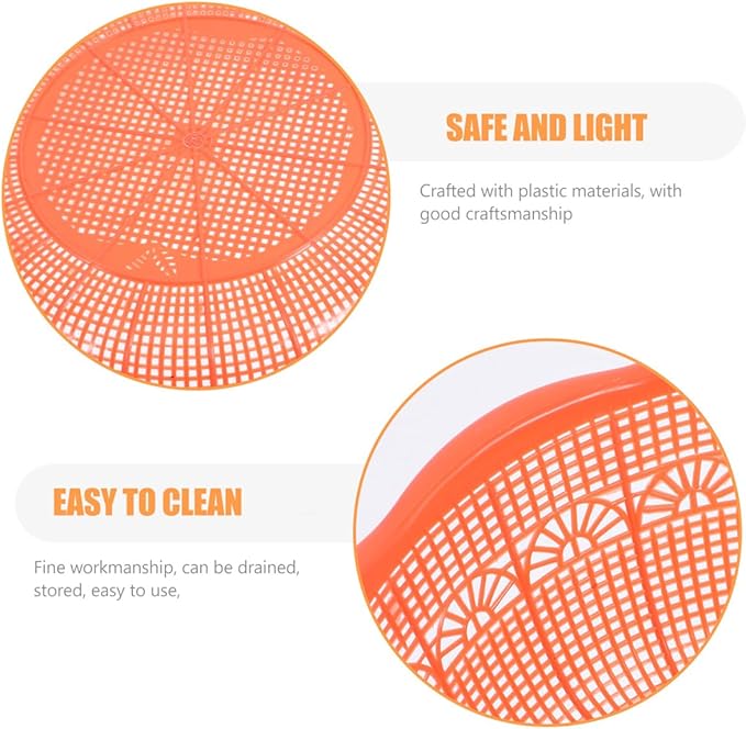 10Pcs Plastic Drain Basket Multifunctional Kitchen Strainer Bowl for Rice Fruit Vegetable Washing Easy to Clean for Home and Restaurant