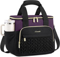 LOVEVOOK Lunch Bag Women, Insulated Wide Opening Adult Lunch Box for Women Work with Cup Holder, Large Lunch Cooler Tote Bag with Utensils Pocket for Office Campus Picnic Beach Mom Nurse Family