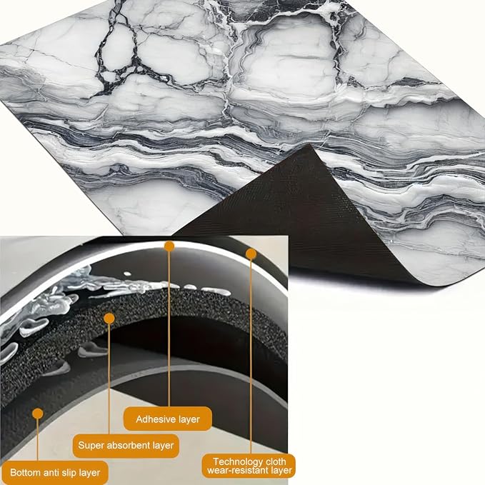 HOMETITUTE Marble Stove Top Cover for Electric 28x20 Inch Diatomite Kitchen Stovetop Cover Protector for Glass Electric Cooktop Countertop Heat Scratch Resistant Pad Modern Decor