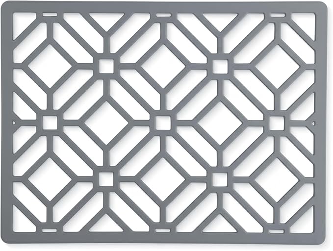 GASARÉ, Extra Large, Thick, Silicone Trivet for Hot Dishes, Pots, and Pans, Heat Resistant Mat for Countertop, Hot Pad for Kitchen, Easy to Clean, 16 x 12 x 3/8 Inches, Gray