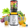 Juicer Machines, Cold Press Juicer with 5.3'' Large Feed Chute, Fit Whole Fruit and Vegetable Slow Juice Extractor Machine, 300W Masticating Juicers Easy To Clean, High Juice Yield, BPA Free