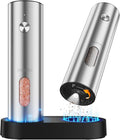 Electric Salt and Pepper Grinder Set with Rechargeable Base - Upgraded Large Capacity, Refillable Pepper Mill Set with LED Light & Adjustable Coarseness, Ideal for Kitchen, Outdoor, BBQ & Gift Giving