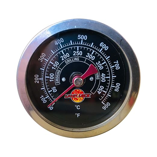 Black Face BBQ Grill Thermometer 50F-900F High Temp Range Heavy Duty Premium Quality Smoker Thermo 2 Inch or 3" with M8 or 1/2 NPT Thread (2 in. Black Face)