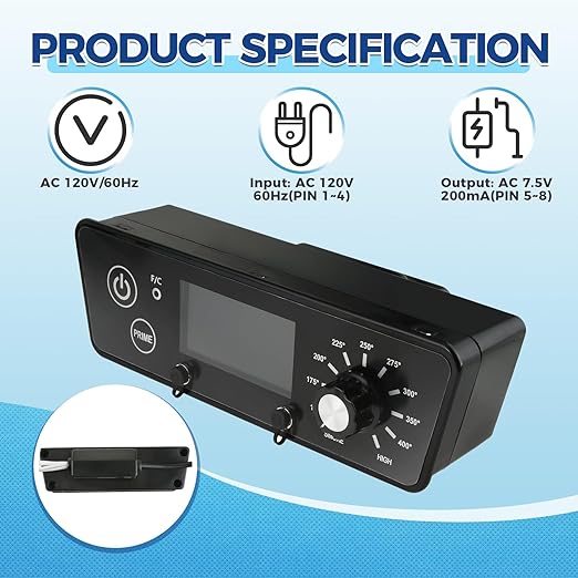 Digital Thermostat Controller Kit Replacement for Pit BOSS 3/4/5/7 Series Vertical Pellet Smokers, Come with Temperature Probes and Stainless Steel Grill Clips