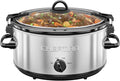 Chefman 6 Quart Slow Cooker with Locking Lid, Ceramic Crock with Portable Cook and Carry Travel Latching Lock, Large Easy Clean Dishwasher Safe Pot Insert, Manual 3 Heat Settings, Stainless Steel
