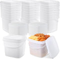 Mifoci 24 Pack5 Qt/169 Oz/5 L Thicken Plastic Buckets with Lids & Handles, Ice Cream Container, Food Grade, Freezer Safe, Sealable Square Reusable Storage Bucket, All Purpose Pails for Soup Fruit Deli
