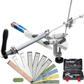 CWOVRS Knife Sharpening System, RX-009 Precision Knife Sharpener, 360° Flip Rotation, Upgraded Fixed-Angle Knife Sharpener Kit & Adjustable Knife-Clip, Chef Knife Sharpening Kit, 10 Stones+ Polish Kit