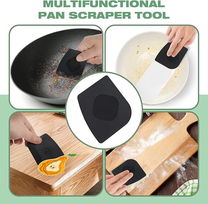 Cast Iron Scrubber | Dish Scrub Brush | 316 Cast Iron Cleaner Chainmail Scrubber Circle + Square 2PCS