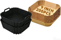 2 Pack Silicone Basket+200Pcs Air Fryer Liners