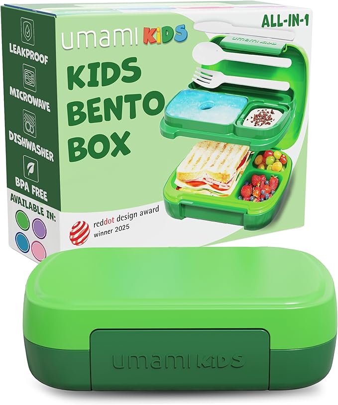 Umami Bento Box Bundle for Kids & Adults Leakproof All-In-1 Lunch Boxes with Utensils, Dividers, Microwave & Dishwasher Safe