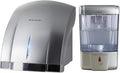 Automatic Hand Dryer and Soap Dispenser Set Wall Mounted High Speed ABs Hand DryerTouchless Automatic Soap Dispenser for HomeBathroom&Commercial Use-Silver