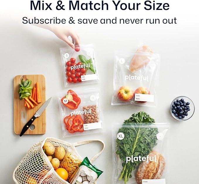 Vacuum Sealer Food Bags (10 x Medium) - BPA-Free Pre-Cut Vacuum Sealer Bags for Food Seal, Easy Use, Compact Handheld Reusable Seal For Storage, Air Valve Zipper