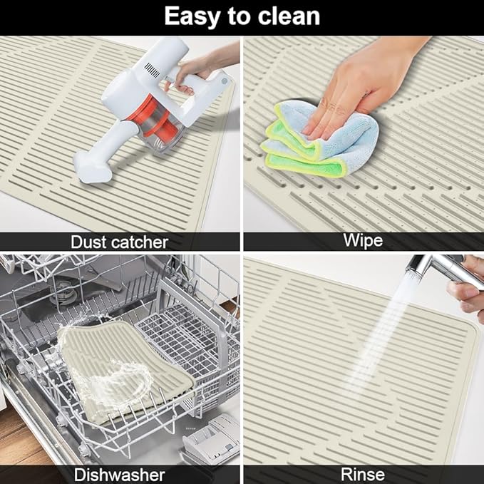 KindGa Stove Cover - Stove Top Covers for Electric Stove - More Thick - 28 x 20 Inch Stove Guard Stove Top Protector, Silicone Stovetop Cover Cooktop Mat for Kitchen Glass Stove Top -Pearl