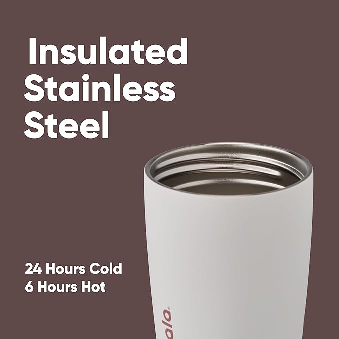 Owala SmoothSip Slider Insulated Stainless Steel Coffee Tumbler, Reusable Iced Coffee Cup, Hot Coffee Travel Mug, BPA Free 12 oz, Vanilla Bean, Pack of 8