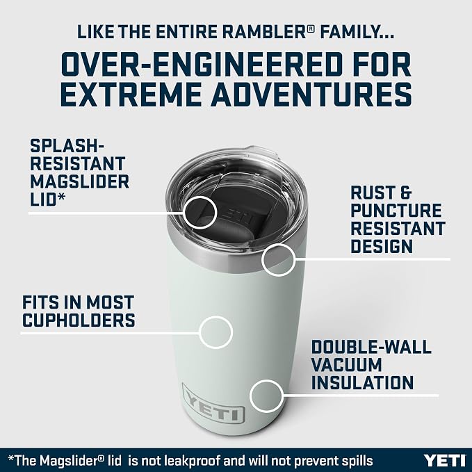 YETI Rambler 10 oz (295 ml) Tumbler with Removable Magslider Lid, Stainless Steel Vacuum Insulated Coffee Cup, Ridgeline