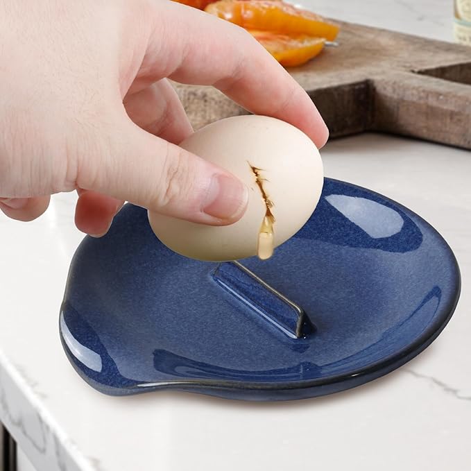 Spoon Holder, Spoon Rest for Kitchen,Ceramic Spoon Holder for Stove Top, Cooking Spoon Holder,Heat Resistant Utensil Rest for Countertop, Blue