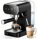 Horavie 20 Bar Espresso Machine with Milk Frother, Espresso Coffee Maker with Touchscreen, Fast Heat-Up Coffee Machine with 48oz Removable Tank for Cappuccino, Latte, Home, Office, Black