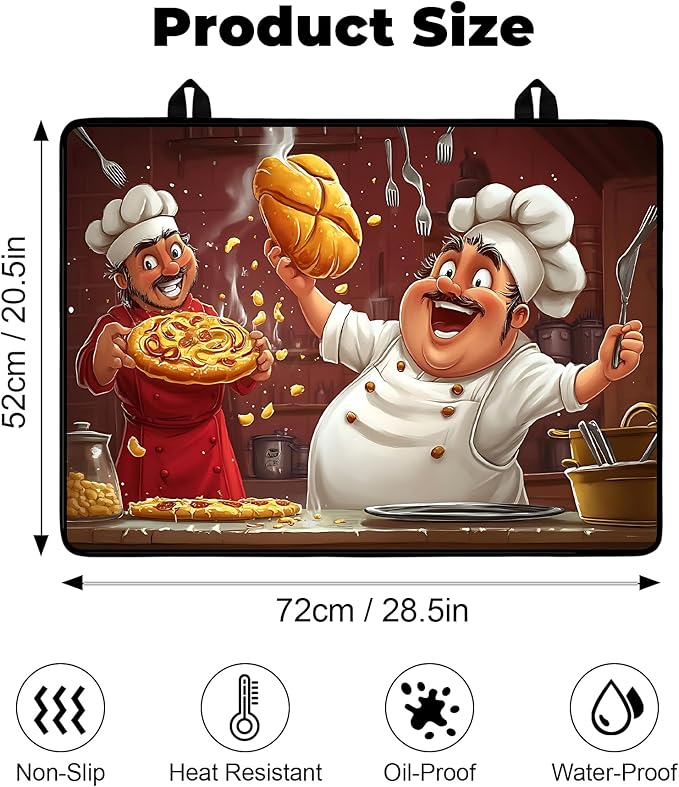 Heat-Resistant Glass Stove Top Cover with Anti-Slip Rubber Coating – Electric Stove Protector, Scratch-Resistant, Expands Counter Space, Stylish Kitchen Decor (Pizzas)