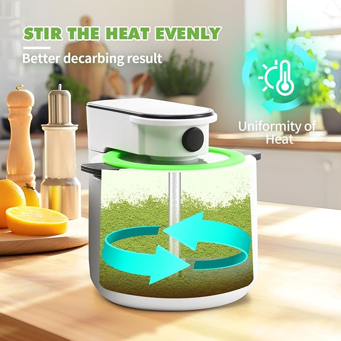 Herbnifique 3-In-1 Decarboxylator & Oil Infuser & Gummy Maker Machine With Mixing Function, Tincture Maker, Herbal Recipe Book Included (White)