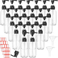 Tanlade Glass Pump Bottle Dispenser 4 oz Travel Bottles with Pump Refillable Glass Containers for Toiletries Lotion Liquid Soap Shampoo Essential Oils Cosmetic Travel Accessories(Clear,24 Pcs)