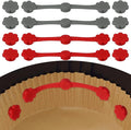 uxcell 4 Set Air Fryer Magnets, Silicone Buckle for Parchment Paper Liners Flower Shape Magnetic Buckle for Lock Paper Prevent Paper Burning, Red/Gray