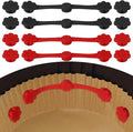 uxcell 4 Set Air Fryer Magnets, Silicone Buckle for Parchment Paper Liners Flower Shape Magnetic Buckle for Lock Paper Prevent Paper Burning, Black/Red